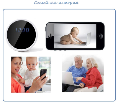 IP видеоняня WiFi (с информатором времени, месяцем и числом) с аккумулятором и с DVR, Full HD (Pro iCam)