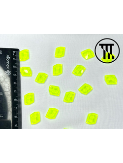 Стразы пришивные Космик, неоновые, цв. Неон-лайм, р-р 10*14 мм