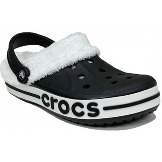 CROCS BAYABAND CLOG УТЕПЛЕННЫЕ ЧЕРНЫЕ (МЕХ СНИМАЕТСЯ)