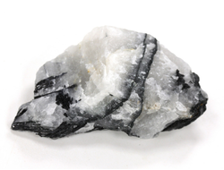 Кварц, черный турмалин (шерл), необработанный образец, Бразилия (55*27*17 мм, 30 г) №38080