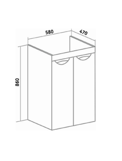 Тумба Руно Лира 60 с умывальником для стиральной машины Gamma 120 левое правое крыло 3 цвета