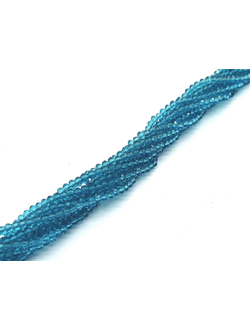 Бусины стеклянные граненные "Рондель", 2 мм, цвет бирюзовый (306)