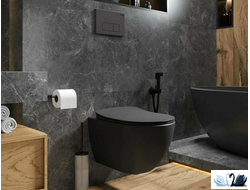 Унитаз Creavit Free FE320-11SM00E-0000 подвесной,  Black Mat, черного цвета купить в магазине Маруся