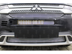 Защита радиатора Mitsubishi Outlander III 2018- (3 части) chrome PREMIUM
