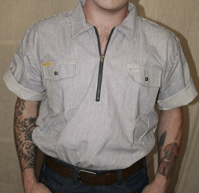 Рубашка Prison Blues® HICKORY WORK SHIRT [Молния/Короткий рукав]