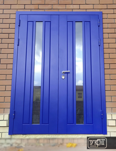 № 8/3. Профильная двустворчатая дверь со стеклопакетами