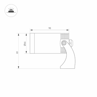 Светильник Arlight KT-WATER-R44-8W RGBW (SL, 24 deg, 12V)