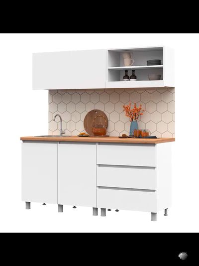 Хелен кухонный гарнитур 1,7м Белый/Белый