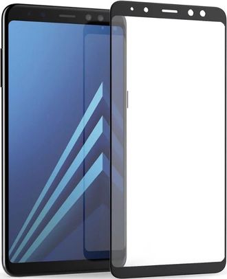 Защитное стекло Perfeo 9D для Samsung A8 (черная рамка)
