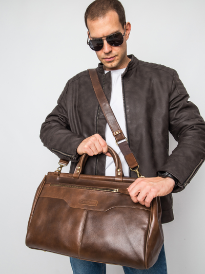 Кожаный саквояж Altamura Premium brown (арт. 4025-63)