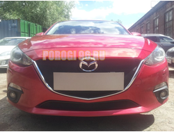 Защита радиатора Mazda 3 2013-2016 black низ
