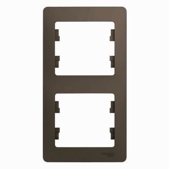 GLOSSA 2-постовая рамка, вертикальная, шоколад