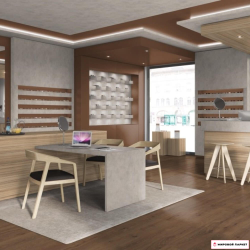 Пробковые полы Egger Дуб Клермон Коричневый EPC004 в интерьере гостиной