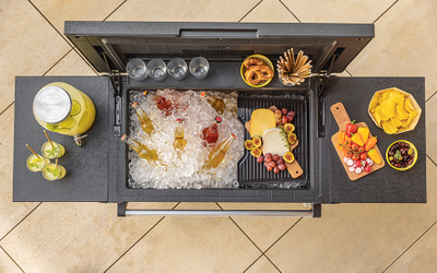 Стол-бар (Patio Cooler & Beverage Cart) серый