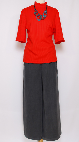 ДЖЕМПЕР  "СТОЙКА В РЕЗИНКУ" красный р.48-56