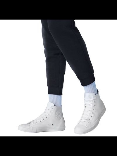 Кеды кожаные Converse All Star белые монохромные высокие