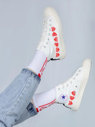 Кеды Converse Play Comme Des Garçons Love белый