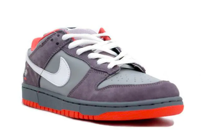 Nike SB Dunk Suede Low White (Серые с красным)