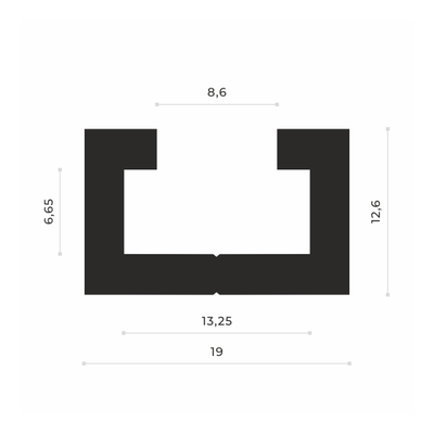 T-track профиль AL-T19 (1.1 м) от 0.1 до 3 метров