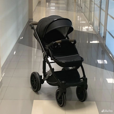 Детская коляска 3 в 1 Luxmom F2 Черный (Экокожа)