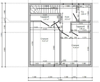 Двухэтажный каркасный дом с двумя спальнями 85м² (SK69)