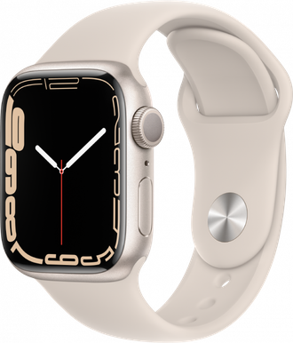 Умные часы Apple Watch Series 7, 45 мм, корпус из алюминия, спортивный ремешок сияющая звезда