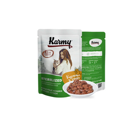 Пауч Karmy (Карми) влажный корм (пауч) для стерилизованных кошек, курица в соусе 80 г