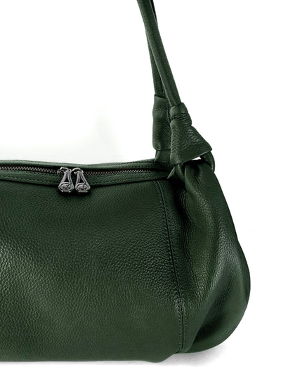 (АРТИКУЛ: 9428) СУМКА ЖЕНСКАЯ, СРЕДНЯЯ, КОЖАНАЯ, ТЕМНО-ЗЕЛЕНАЯ, С ДВУМЯ РУЧКАМИ