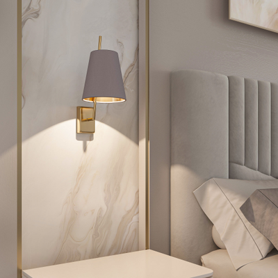 Настенный светильник с тканевым абажуром 60173/1 латунь