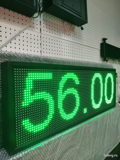 Ценовое табло для АЗС на 5 цифр -370*1010mm (зеленый) 4 и 5 разрядный