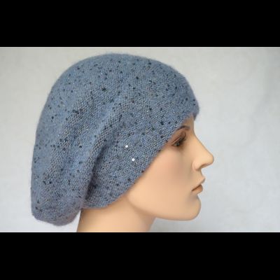 Голубой женский берет с пайетками Vizio Италия 6917