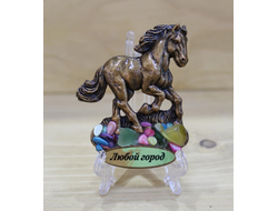 Магнит ЛОШАДЬ самоцветы малая. ОПТ