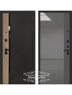 VENMAR (ВЕНМАР). СИГМА/ 115 мм/ ТРЕХКОНТУРНАЯ/ ДУБ ТАНГЕНТ КОНЬЯК + ЧЕРНАЯ ШАГРЕНЬ + ЧЕРНЫЙ ПЛАСТИК/ ПАНОРАМНОЕ ЗЕРКАЛО ГРАФИТ с фацетом, цвет НУБУК ГРАФИТ