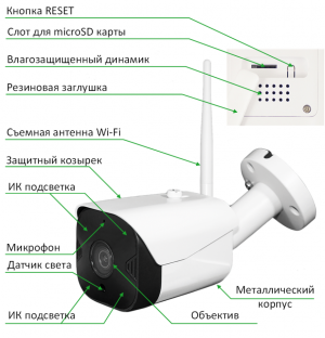 IP-Видеокамера TANTOS iЦилиндр Плюс (Wi-Fi)