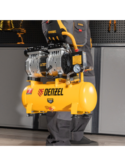 Компрессор DLS650/10 безмаслянный малошумный 650 Вт, 120 л/мин, ресивер 10 л Denzel