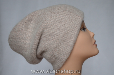 Женская вязаная шапка бини розового цвета Италия Vizio зима 2020 фото