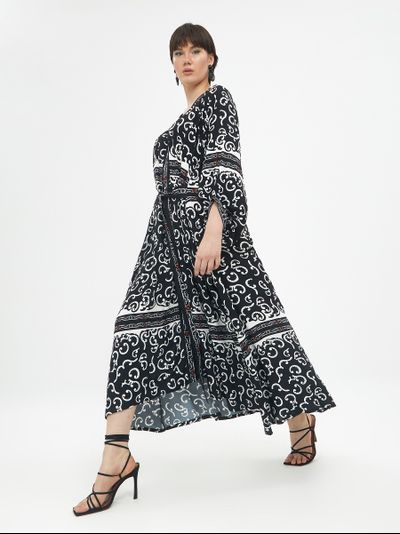 Эффектное платье из вискозы в этническом стиле