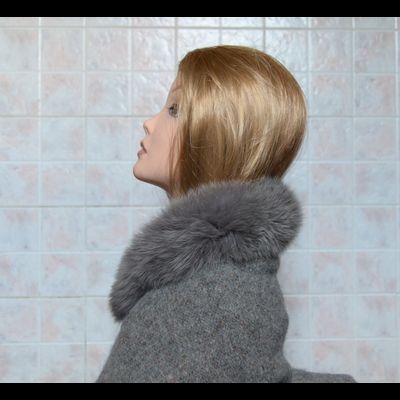 Палантин Италия Vizio Италия 5578 серый с мехом