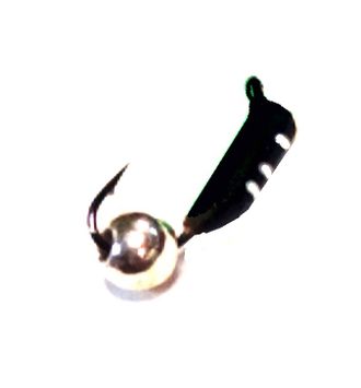 Мормышка вольфрамовая Столбик чёрн шар серебро вес.0.37gr.12mm. d-2.0mm.