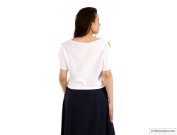 Блузка женская белая с рисунком Linea Cinque 06/33709 р.S