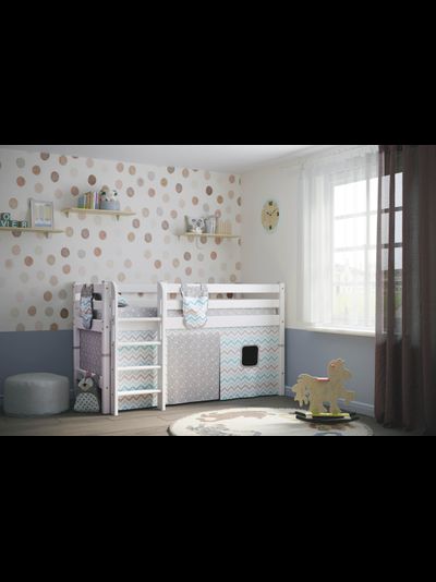 Низкая кровать Соня с прямой лестницей Вариант 11 фото