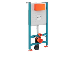 Комплект: инсталляция Vitra Core 732-5800-001 и панель смыва Root 740-2280, глянцевый хром для унитазов 3/6 л, глубина установки 12 см, 800-1873