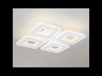 Ambrella св-к св/д управл. люстра 100W(7500lm) 2K-4K-6K 395x395x85 пультДУ белый FA4004/4 WH