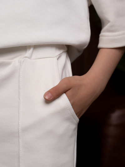 Брюки трикотажные экрю