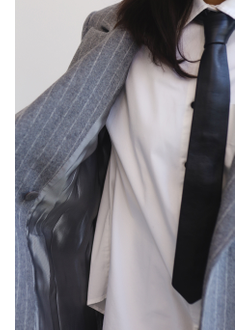 Пальто шерстяное в полоску