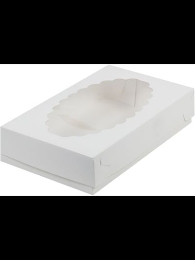 Коробка для эклеров с окном (белая) , 240*140*55мм