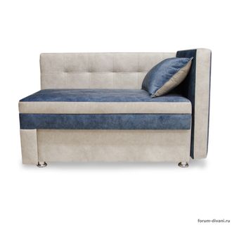 Кушетка Лилия, Синяя/Слоновая кость Правая