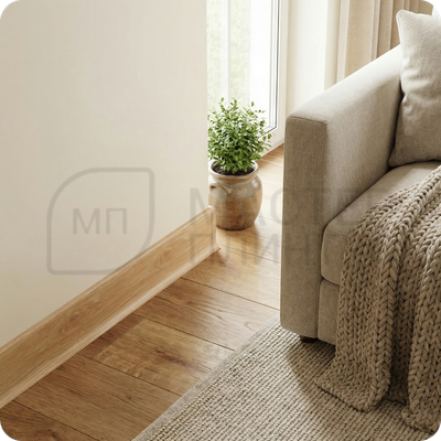 Плинтус Vilo Linela из ПВХ 405 Дуб Мельбурн с мягким краем 16х80х2000 мм.