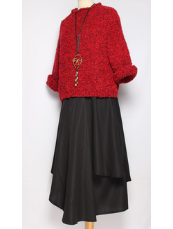 ЮБКА-БРЮКИ ВИСКОЗА "ЛЕПЕСТКИ" чёрная  до р.52