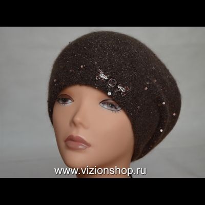 Коричневый берет женский Vizio Визио Италия 6157